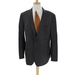 Ermenegildo Zegna Mens Buttoned Collared Long Sleeve Blazer Gray Size EUR 44